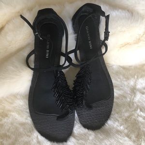 👡✨ Gianni Bini Tasseled Sandals - Size 10, Black, Excellent Condition
